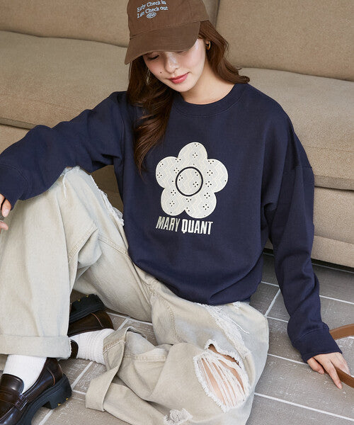 <預訂> 日本直送🇯🇵 MARY QUANT × PUBLUX 蕾絲混紡雛菊拉絨衛衣｜三色入