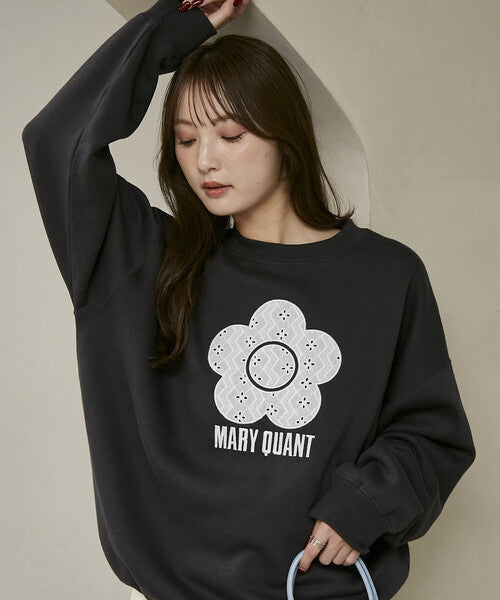 <預訂> 日本直送🇯🇵 MARY QUANT × PUBLUX 蕾絲混紡雛菊拉絨衛衣｜三色入