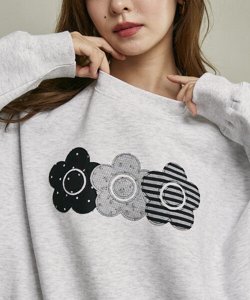 <預訂> 日本直送🇯🇵 MARY QUANT × PUBLUX 混紡三連雛菊抓絨衛衣｜四色入