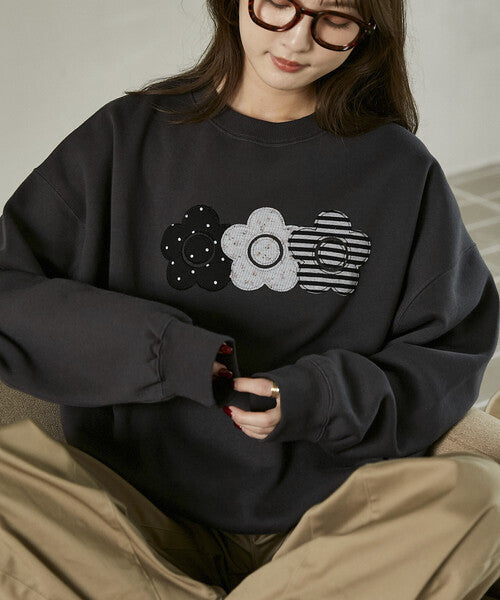 <預訂> 日本直送🇯🇵 MARY QUANT × PUBLUX 混紡三連雛菊抓絨衛衣｜四色入