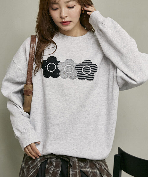 <預訂> 日本直送🇯🇵 MARY QUANT × PUBLUX 混紡三連雛菊抓絨衛衣｜四色入