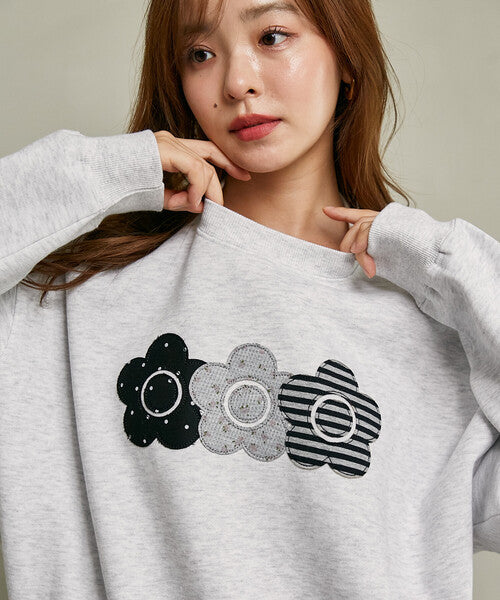 <預訂> 日本直送🇯🇵 MARY QUANT × PUBLUX 混紡三連雛菊抓絨衛衣｜四色入
