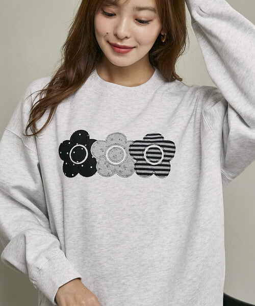 <預訂> 日本直送🇯🇵 MARY QUANT × PUBLUX 混紡三連雛菊抓絨衛衣｜四色入