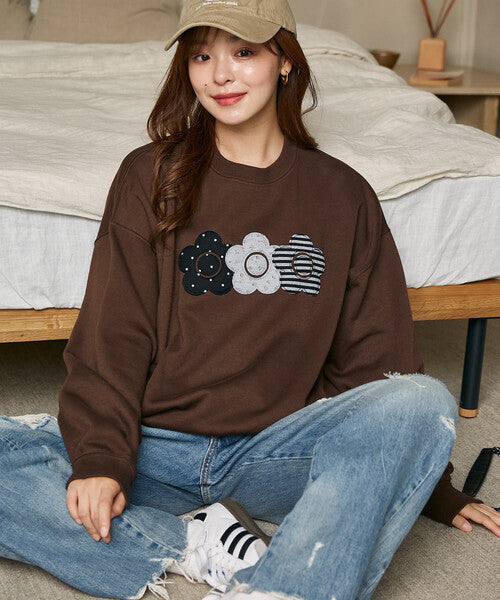 <預訂> 日本直送🇯🇵 MARY QUANT × PUBLUX 混紡三連雛菊抓絨衛衣｜四色入