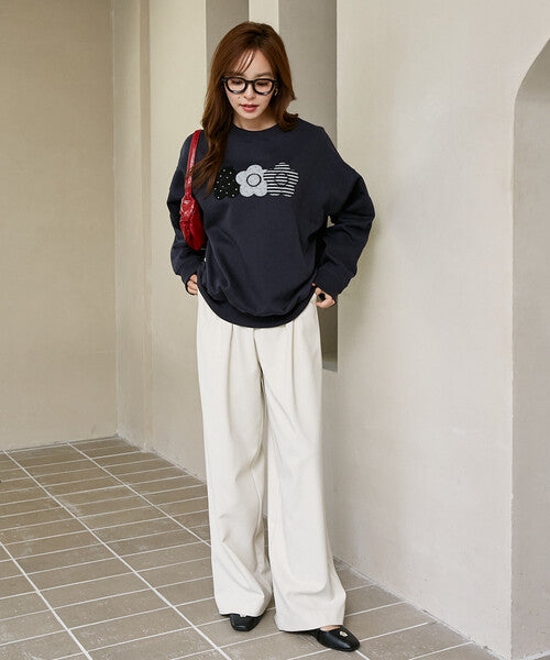 <預訂> 日本直送🇯🇵 MARY QUANT × PUBLUX 混紡三連雛菊抓絨衛衣｜四色入