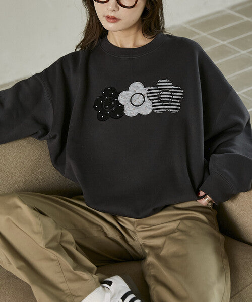 <預訂> 日本直送🇯🇵 MARY QUANT × PUBLUX 混紡三連雛菊抓絨衛衣｜四色入