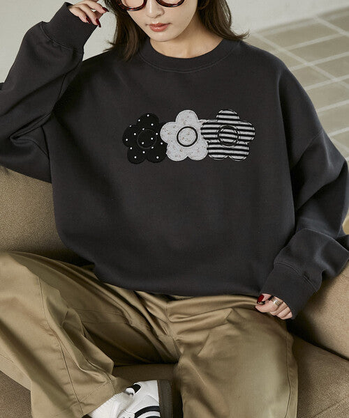 <預訂> 日本直送🇯🇵 MARY QUANT × PUBLUX 混紡三連雛菊抓絨衛衣｜四色入