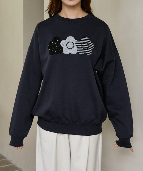 <預訂> 日本直送🇯🇵 MARY QUANT × PUBLUX 混紡三連雛菊抓絨衛衣｜四色入