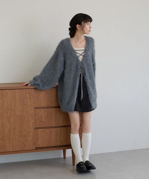 <預訂> 大人氣✨♡日牌 Apres Jour 2-Ways 毛茸茸繫帶針織開胸外套｜七色入