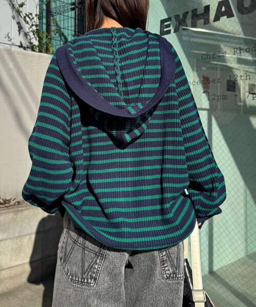 <預訂> 日本直送🇯🇵 大人氣限定款！CIAOPANIC ruffle邊間條雙拉鍊針織連帽外套上衣｜六色入