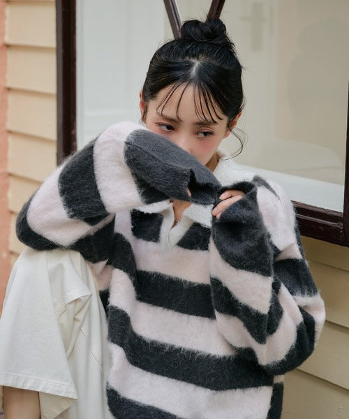 <預訂> 日本直送🇯🇵 Apres Jour條紋針織間條拼色上衣｜三色入
