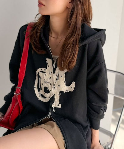 <預訂> 日本直送🇯🇵 mily bilet 休閒風寬鬆牛仔拼接抓絨連帽外套｜兩色入