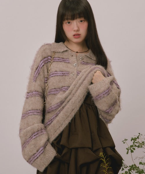 <預訂> 日本直送🇯🇵 最近日本大人氣! loin nuit 條紋鈕扣針織上衣｜三色入