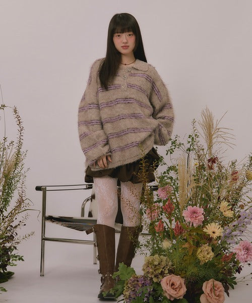 <預訂> 日本直送🇯🇵 最近日本大人氣! loin nuit 條紋鈕扣針織上衣｜三色入