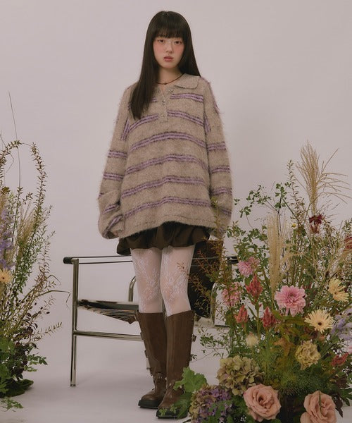 <預訂> 日本直送🇯🇵 最近日本大人氣! loin nuit 條紋鈕扣針織上衣｜三色入