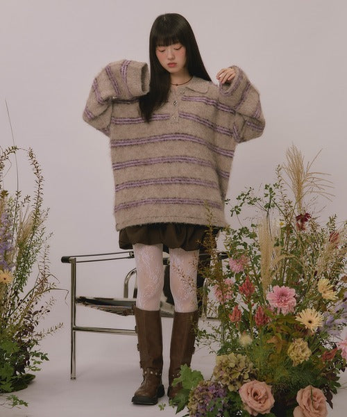 <預訂> 日本直送🇯🇵 最近日本大人氣! loin nuit 條紋鈕扣針織上衣｜三色入