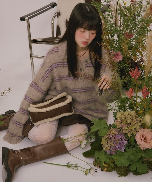 <預訂> 日本直送🇯🇵 最近日本大人氣! loin nuit 條紋鈕扣針織上衣｜三色入
