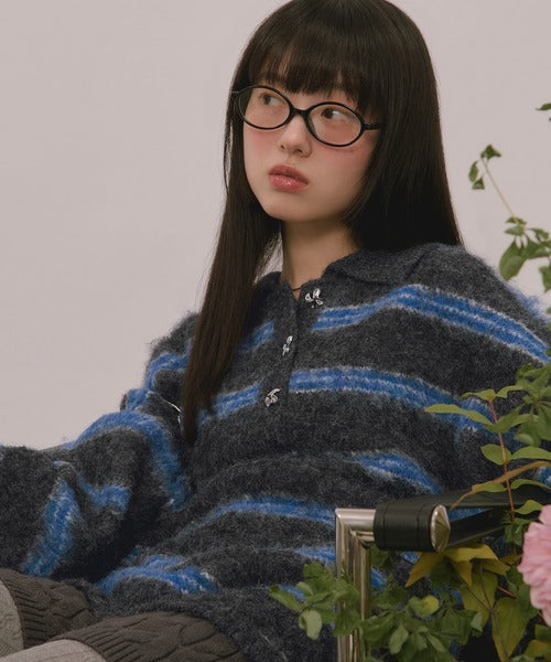 <預訂> 日本直送🇯🇵 最近日本大人氣! loin nuit 條紋鈕扣針織上衣｜三色入