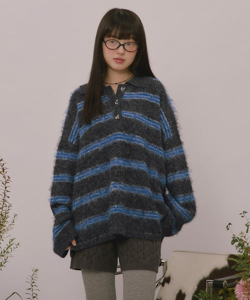 <預訂> 日本直送🇯🇵 最近日本大人氣! loin nuit 條紋鈕扣針織上衣｜三色入