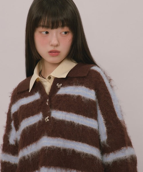 <預訂> 日本直送🇯🇵 最近日本大人氣! loin nuit 條紋鈕扣針織上衣｜三色入