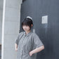 <預訂> 自家製 棉麻格紋短袖恤衫