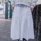 <現貨> ruffle邊小奶白拼接半身長裙