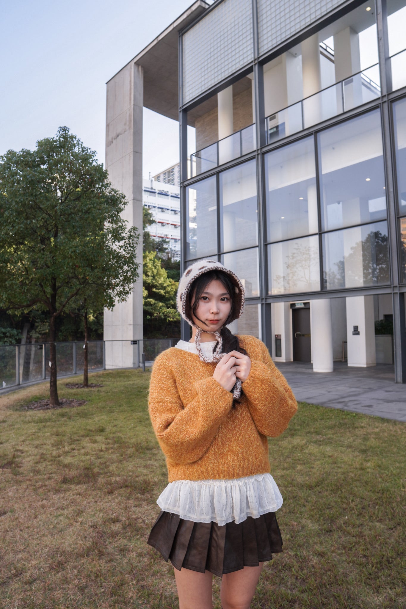 <現貨> 暗花傘型圓領條紋打底上衣