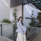 <現貨> comeback♡ ruffle邊小奶白拼接半身長裙
