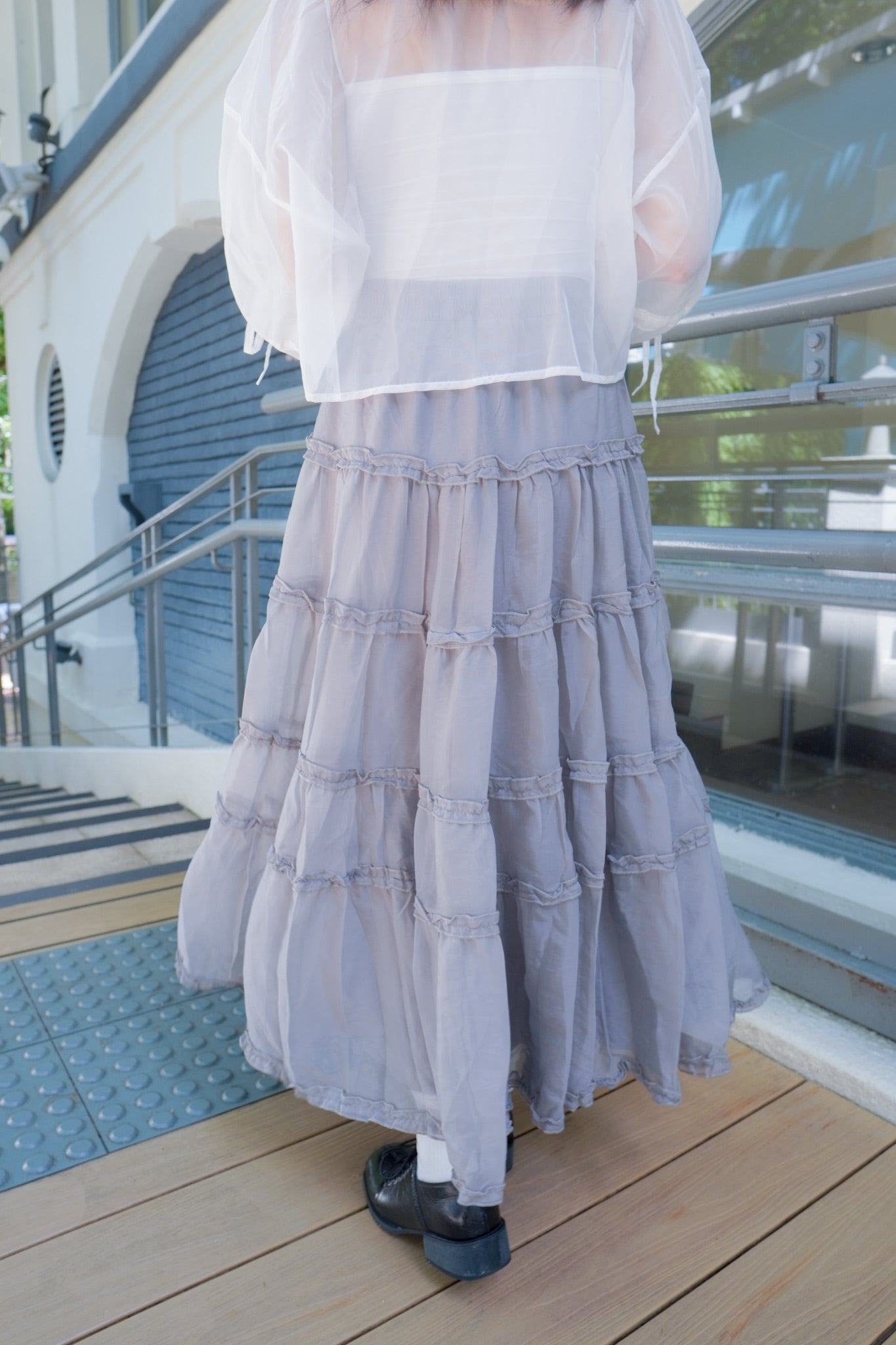 <現貨> 自家製 復古層層薄紗半身長裙