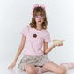<預訂> 泰國小眾品牌🇹🇭 扇形花邊ruffle領花花小 logo Crop Tee | 五色入
