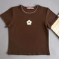 <預訂> 泰國小眾品牌🇹🇭 扇形花邊ruffle領花花小 logo Crop Tee | 五色入