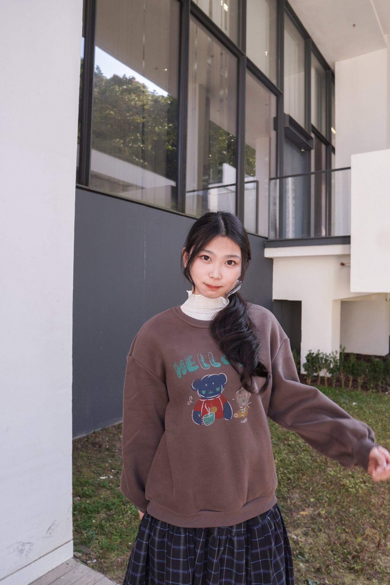 <現貨> 韓系小熊加絨長袖衛衣