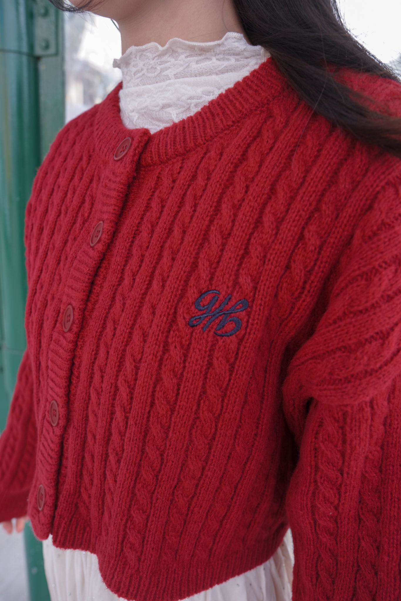 <現貨> 新年限定🧧🍊Logo刺繡絞花針織開胸長袖外套