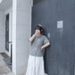 <預訂> 自家製 棉麻格紋短袖恤衫