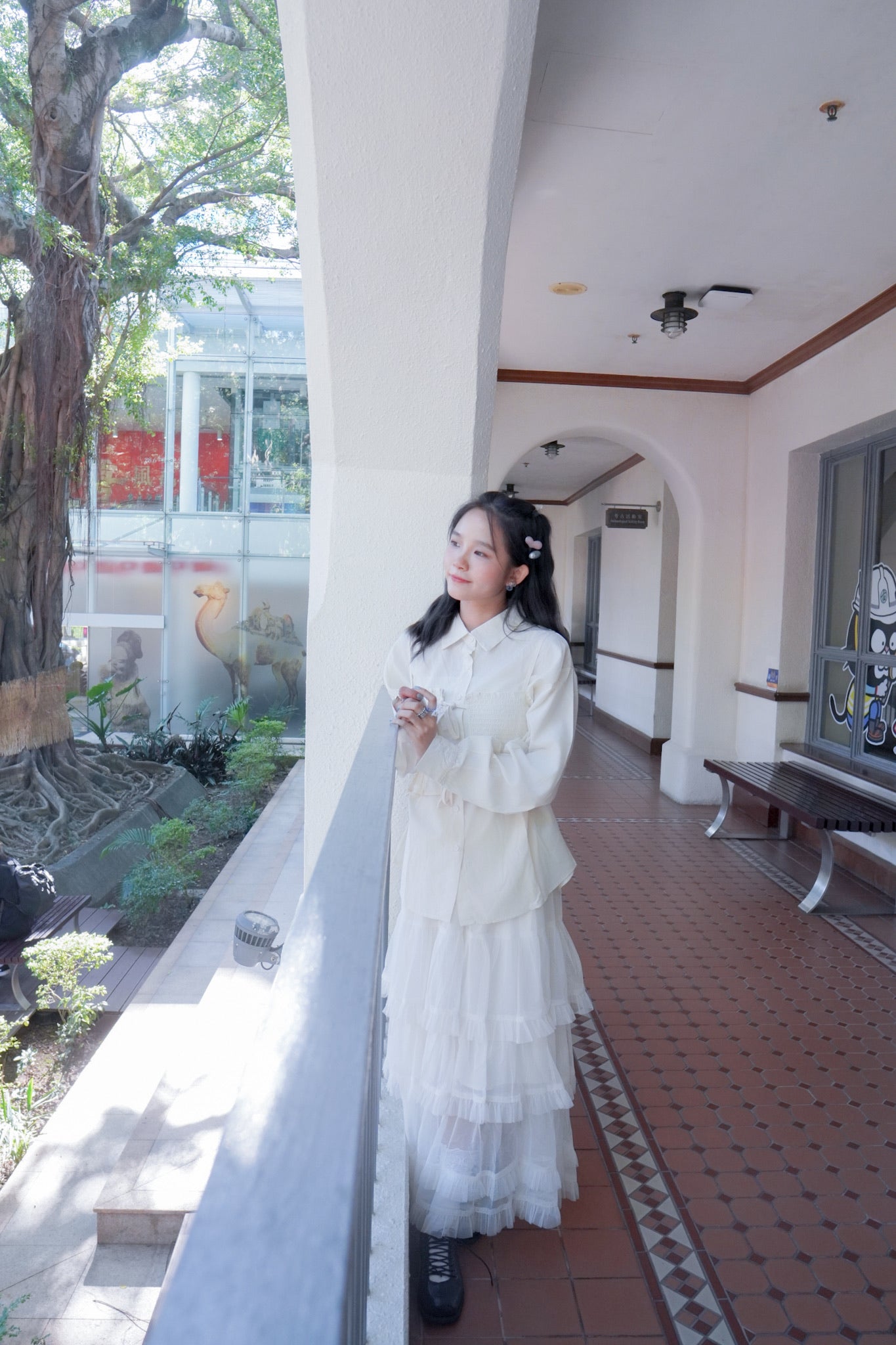 <現貨> 皺皺吊帶背心+長袖裇衫兩件套