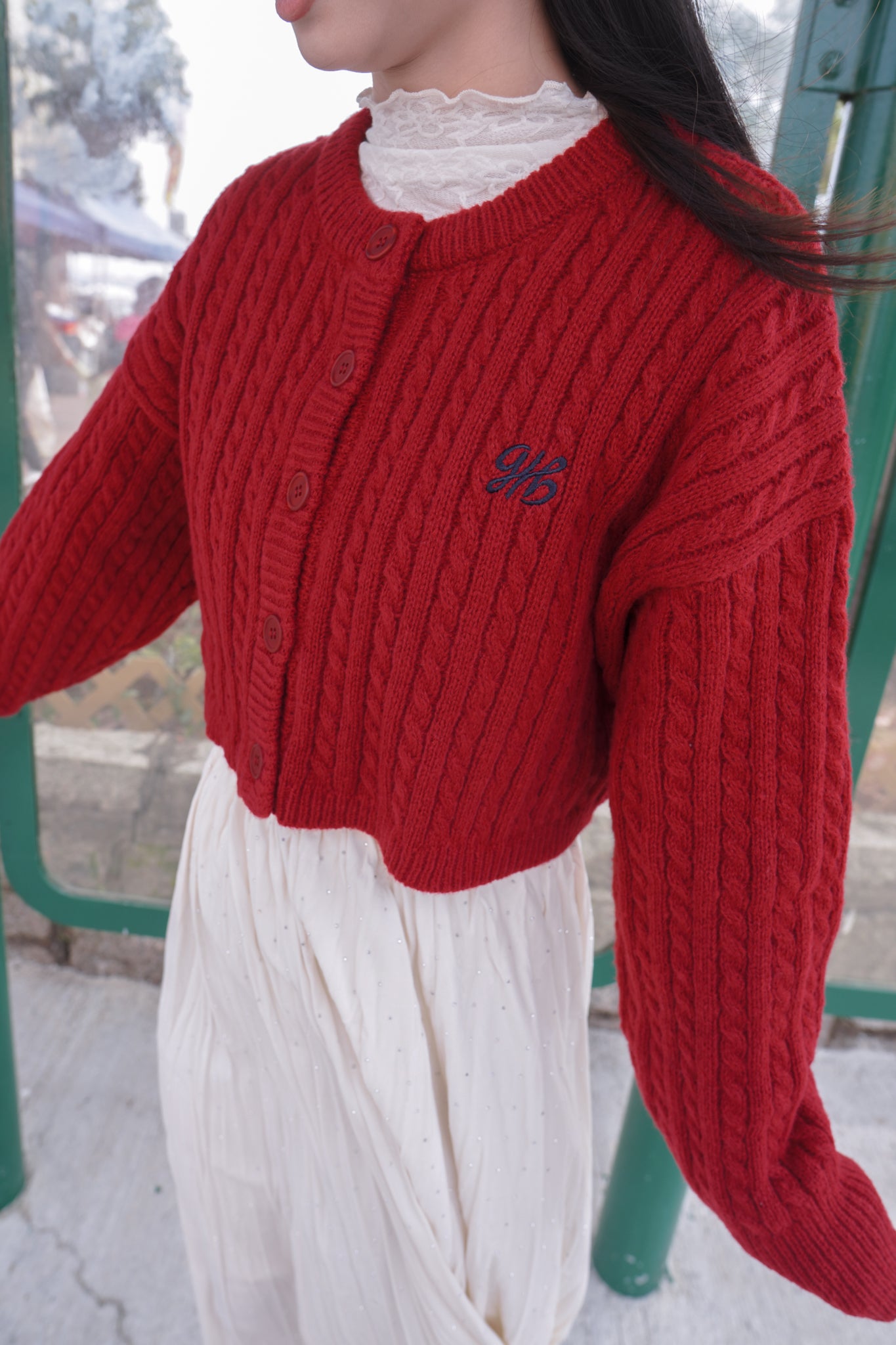 <現貨> 新年限定🧧🍊Logo刺繡絞花針織開胸長袖外套