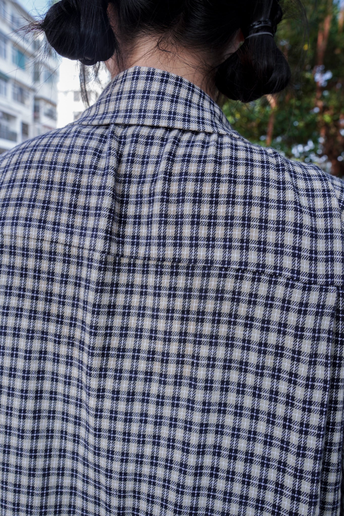 <現貨> 自家製 格仔開胸長袖Polo恤衫上衣｜兩色入