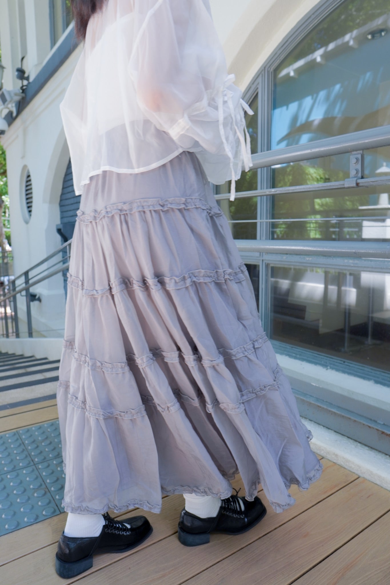 <現貨> 自家製 復古層層薄紗半身長裙