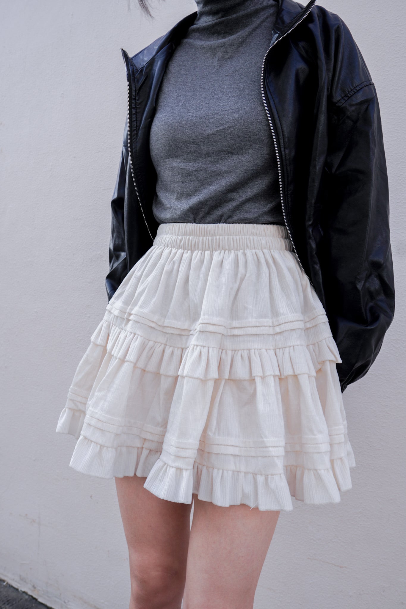 <現貨> 秋冬專屬♡ 絲絨蛋糕短裙 | 兩色入