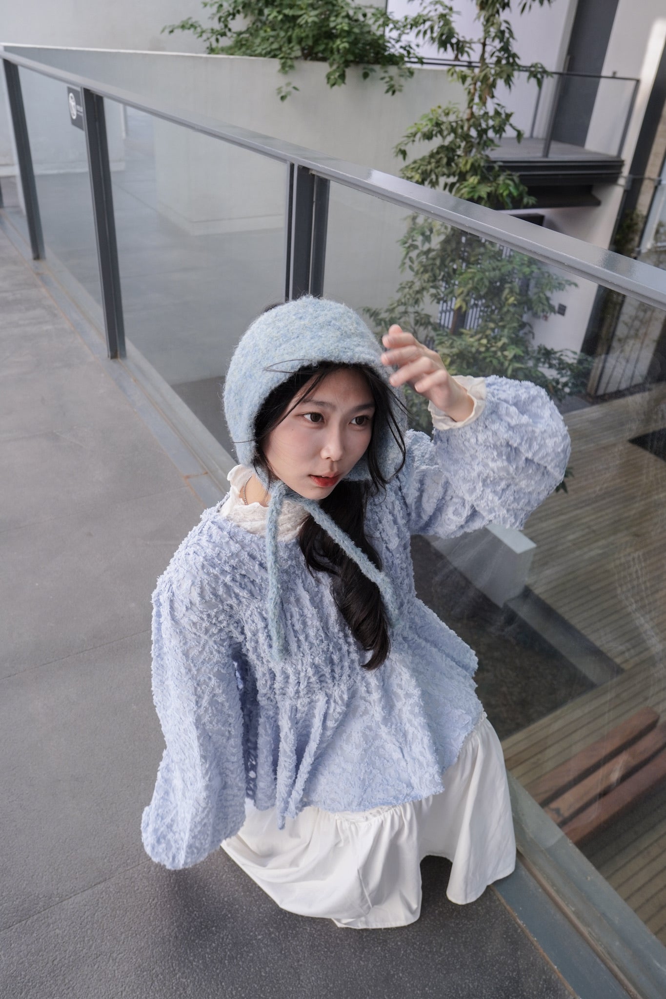<現貨> 小眾提花ruffle邊高領打底上衣｜兩色入