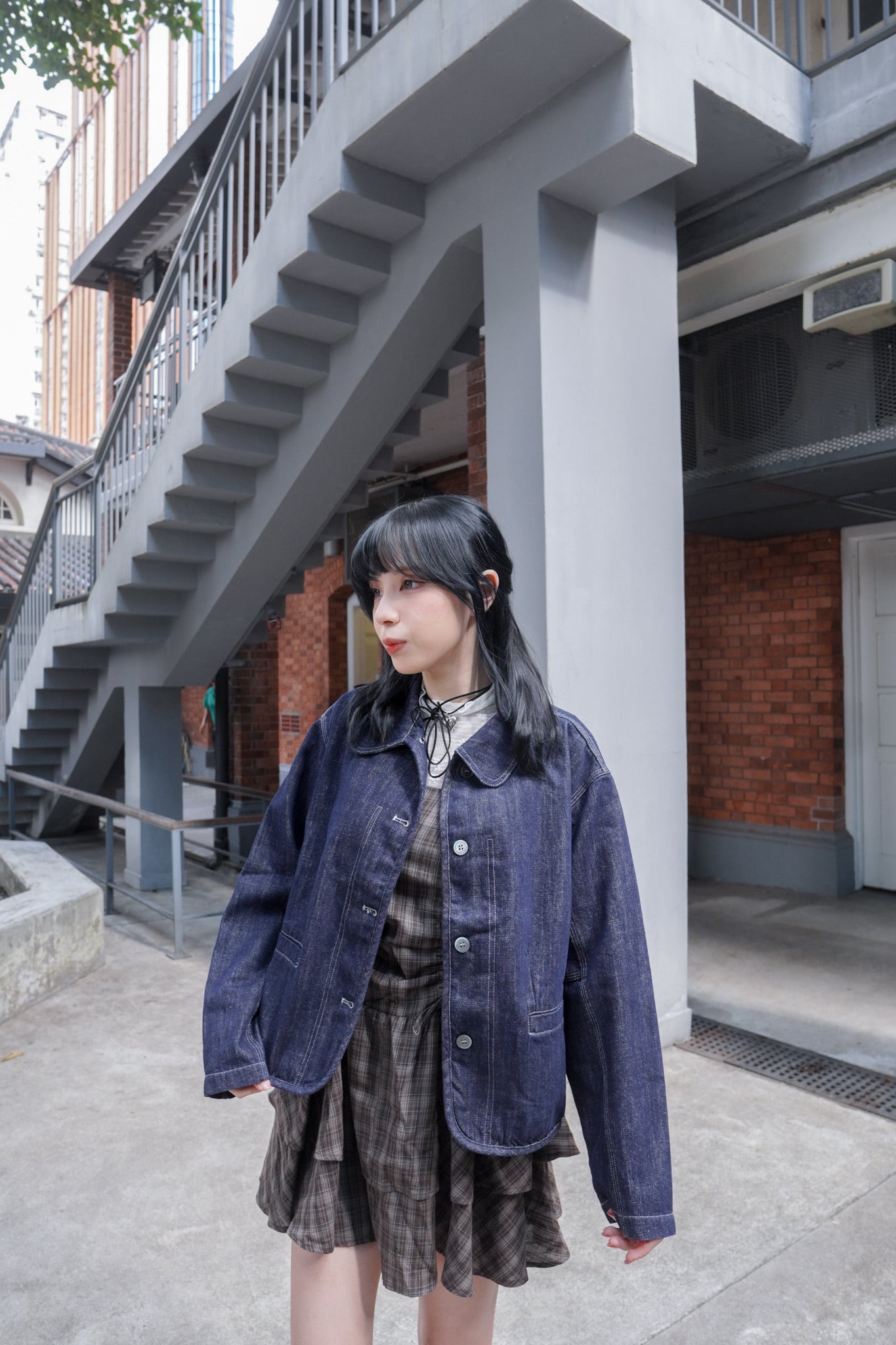 <預訂> 自家製 娃娃領明線牛仔外套