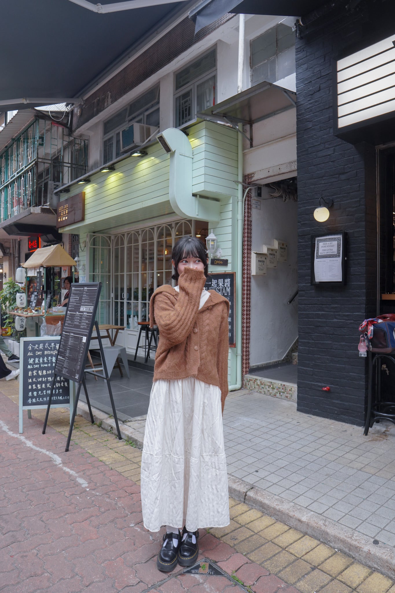 <現貨> 自家製 秋冬專屬! 肌理感口袋半身長裙｜兩色入