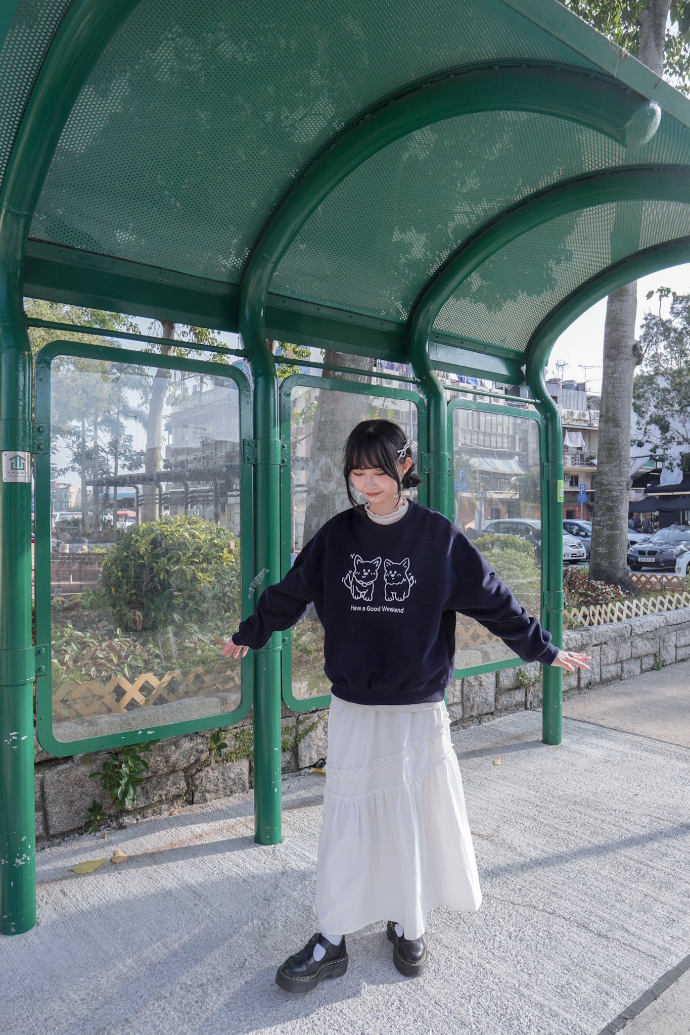 <現貨> 小狗刺繡LOGO長袖衛衣 | 兩色入