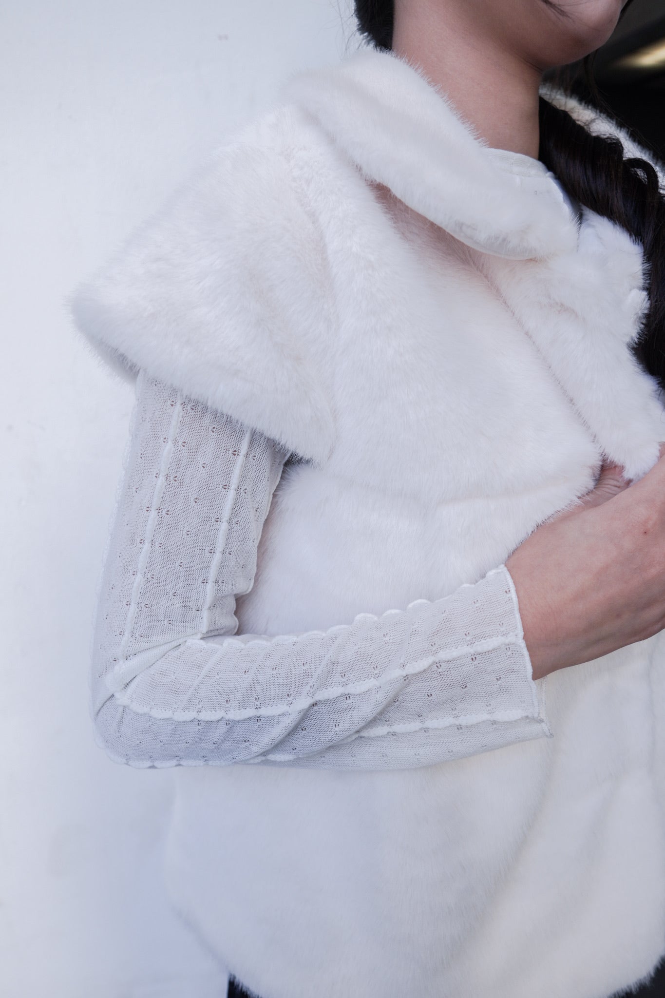 <現貨> 暗花傘型圓領條紋打底上衣