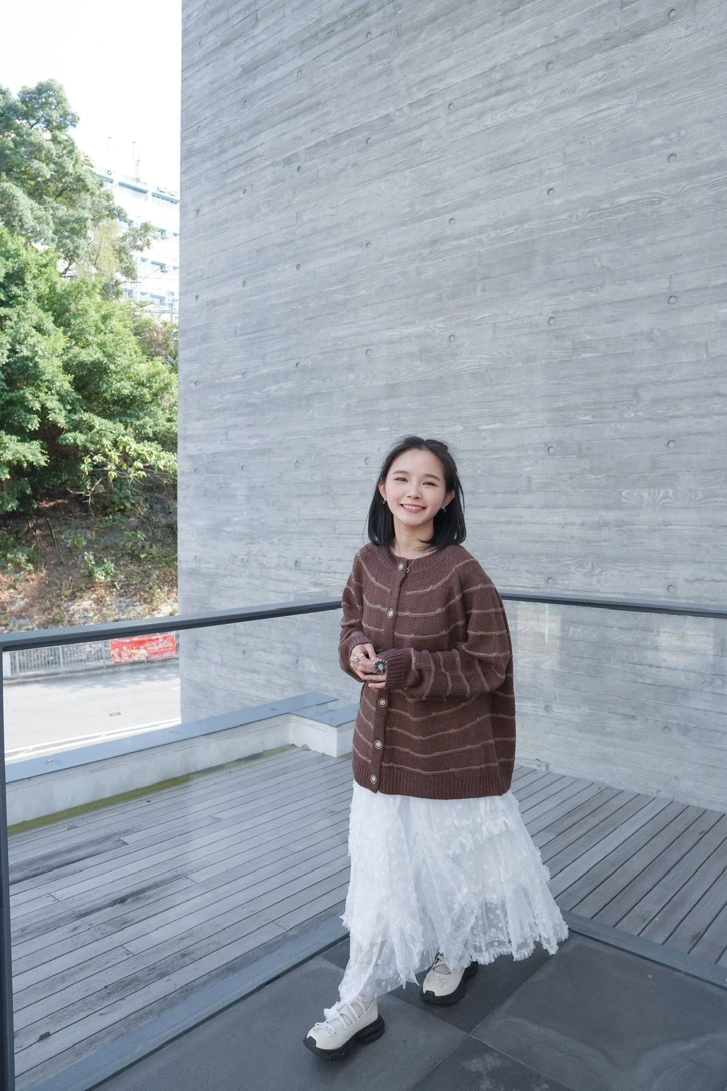 <預訂> 自家製 不規則蕾絲拼接蛋糕半身長裙
