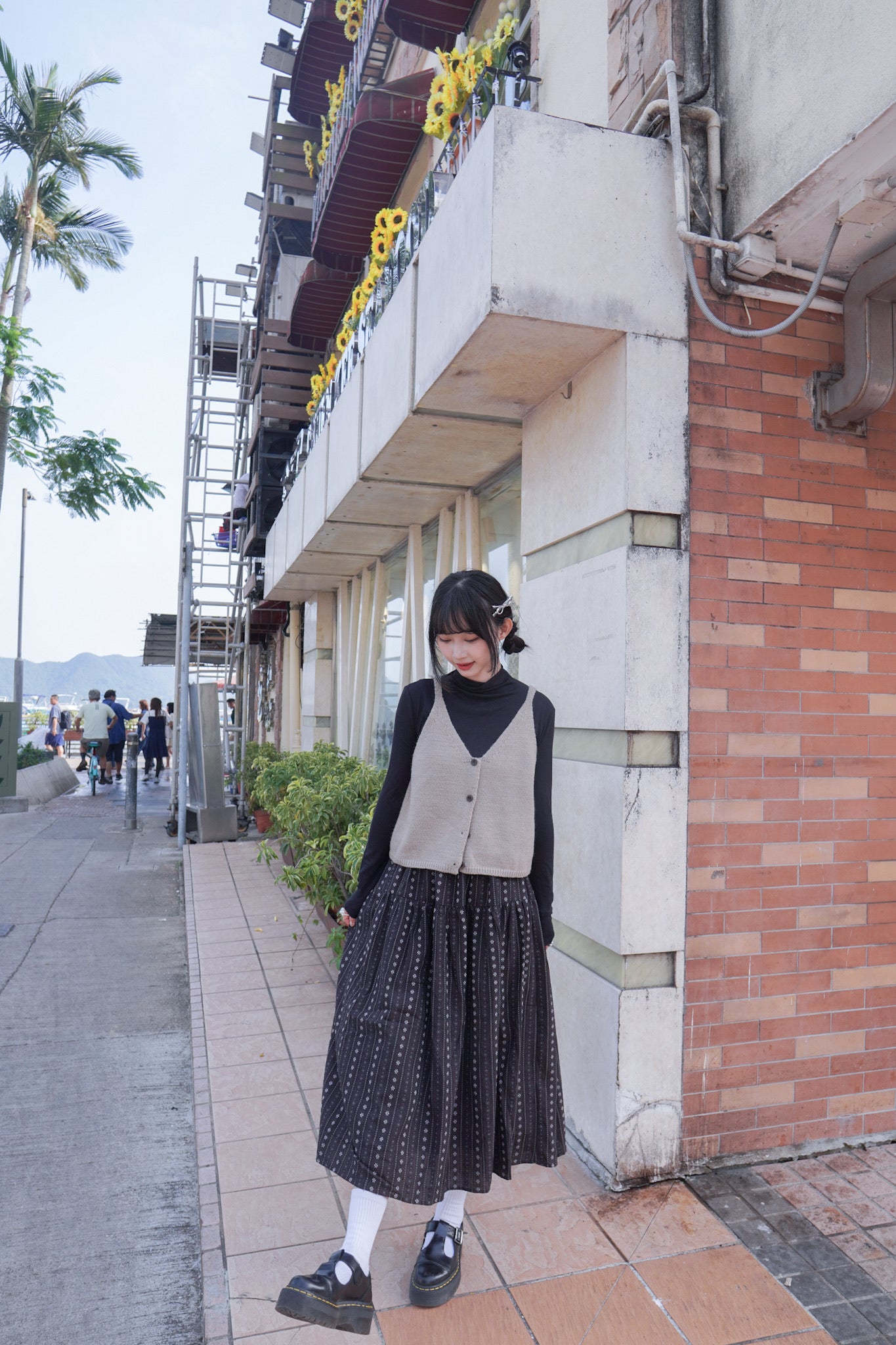 <現貨> 簡約針織v領鈕扣馬甲背心｜兩色入