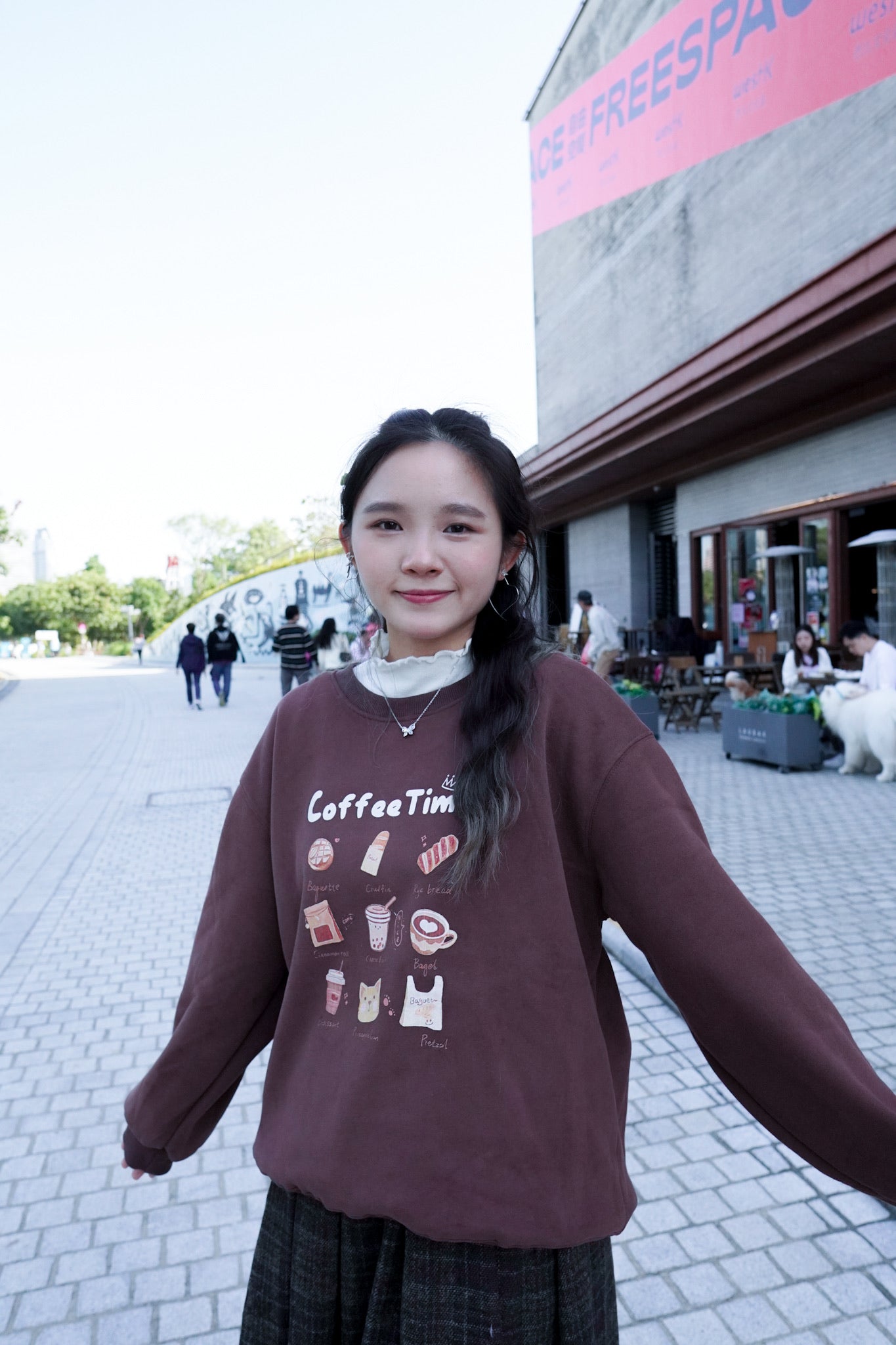 <現貨> 冬日感滿滿！韓系Coffee Shop長袖衛衣｜兩色入