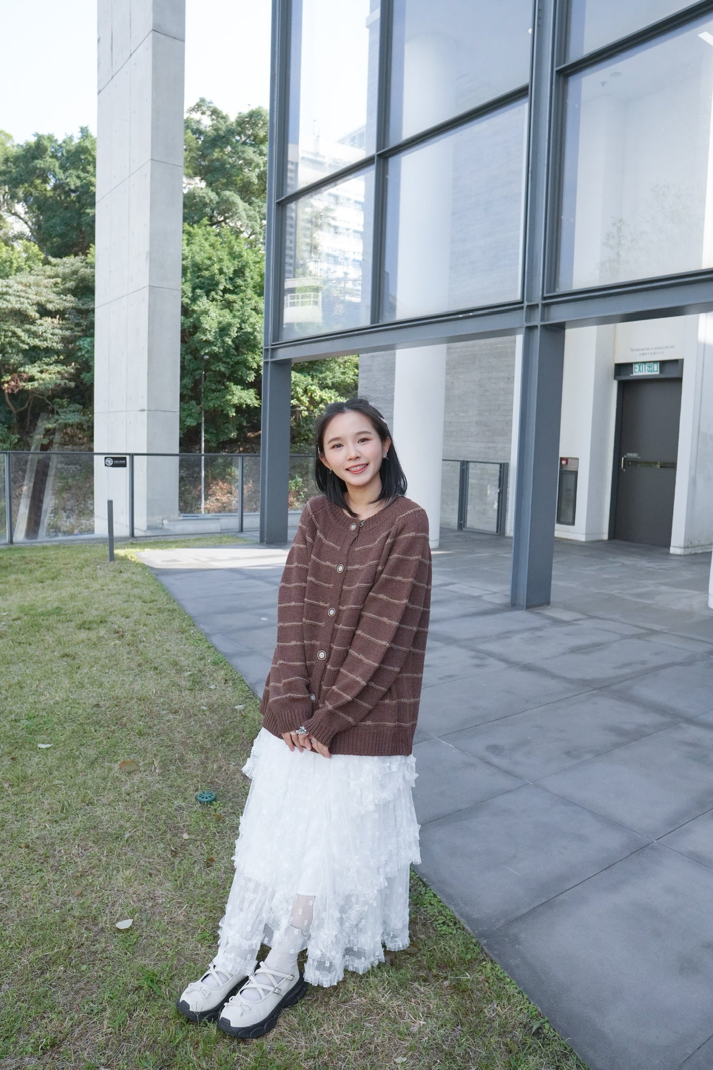 <預訂> 自家製 不規則蕾絲拼接蛋糕半身長裙