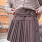<現貨> 自家製 學院風高腰毛呢半身短裙+腰帶兩件套｜兩色入