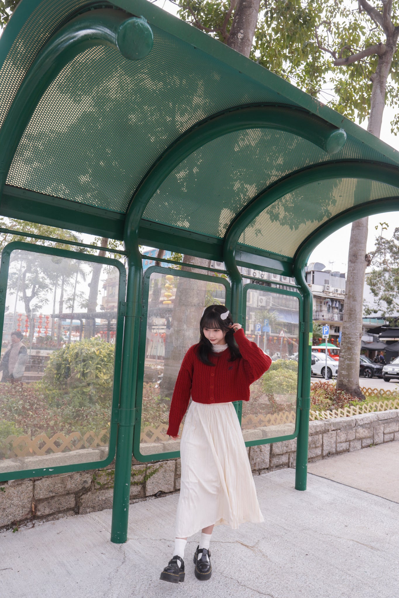 <預訂> 自家製 褶皺透明Ruffle邊立體花花高領內搭打底上衣｜兩色入